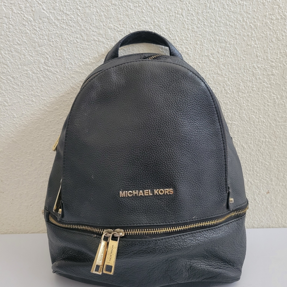 Michael Kors Black Leather Backpack